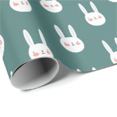 Cute Colorful Bunny White Rabbit Pastel Color Cadeaupapier (Rol Hoek)