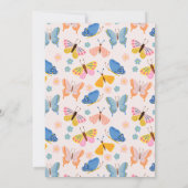 Cute Colorful Butterflies 1st Birthday Party Kaart (Achterkant)
