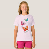 Cute Colorful Butterflies Kids T-Shirt (Voorkant volledig)