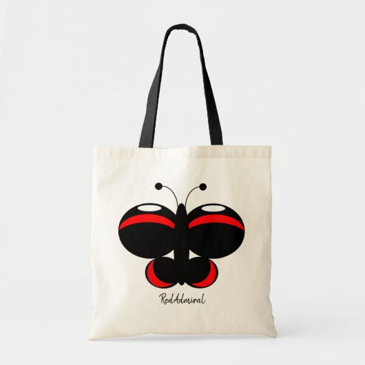 Cute Colorful Butterfly Canvas tas - Red Admiral (Voorkant)