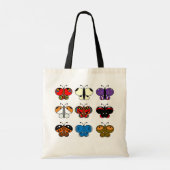 Cute Colorful Butterfly Canvas tas - Tortoiseshel (Achterkant)