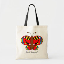 Cute Colorful Butterfly Canvas tas - Tortoiseshel
