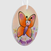 Cute Colorful Butterfly Cartoon Ornament (voorkant)