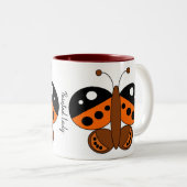 Cute Colorful Butterfly Mok - Dame met schilderije (Voorkant rechts)