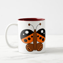 Cute Colorful Butterfly Mok - Dame met schilderije