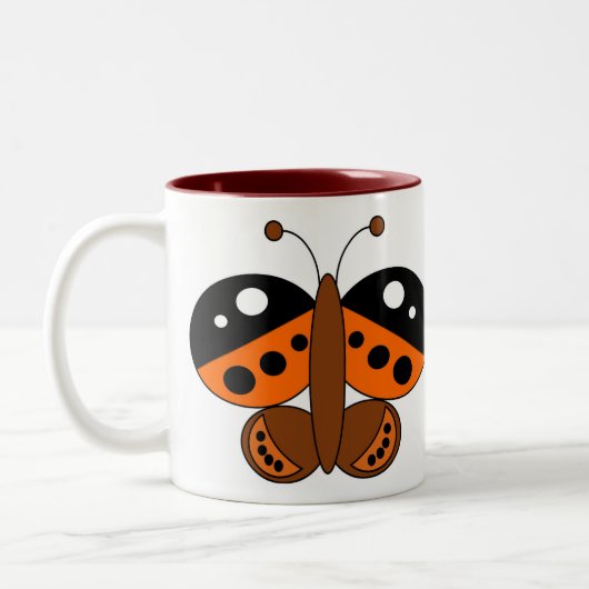 Cute Colorful Butterfly Mok - Dame met schilderije (Links)