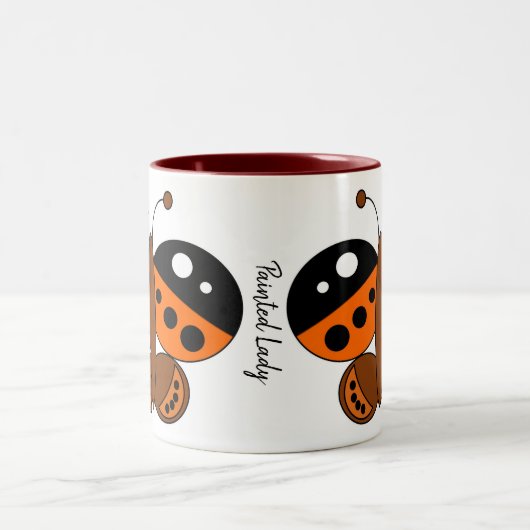 Cute Colorful Butterfly Mok - Dame met schilderije (Center)