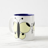 Cute Colorful Butterfly Mok - Large White (Voorkant links)