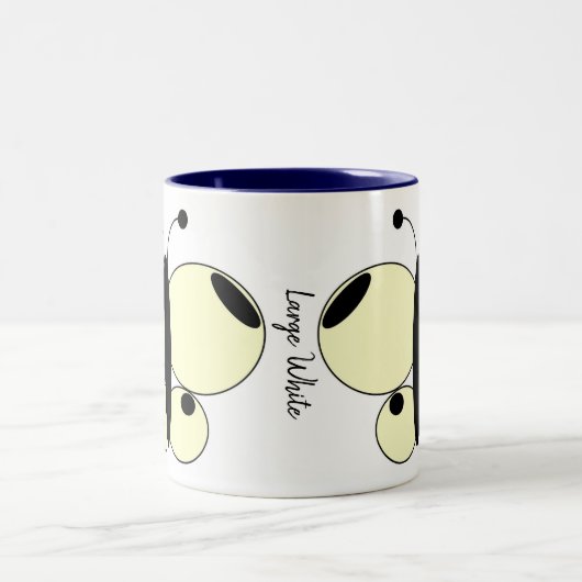 Cute Colorful Butterfly Mok - Large White (Center)