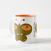 Cute Colorful Butterfly Mok - Meadow Brown (Voorkant links)