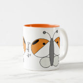 Cute Colorful Butterfly Mok - Oranje tip (Voorkant rechts)