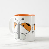 Cute Colorful Butterfly Mok - Oranje tip (Voorkant links)
