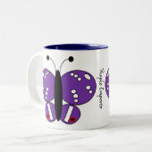 Cute Colorful Butterfly Mok - Paarse keizer (Voorkant links)