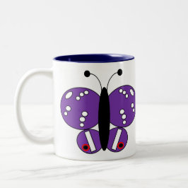 Cute Colorful Butterfly Mok - Paarse keizer