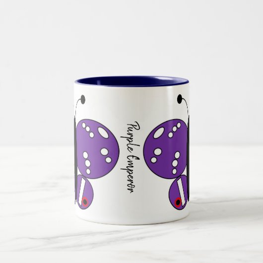 Cute Colorful Butterfly Mok - Paarse keizer (Center)