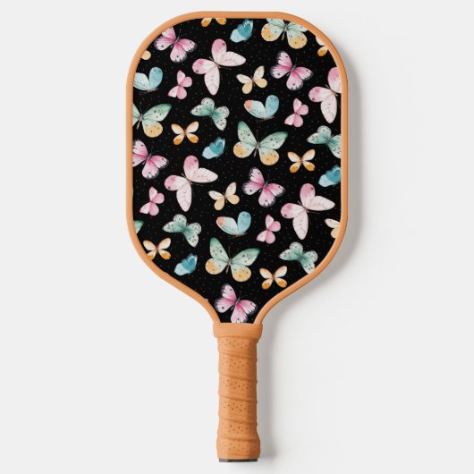 Cute Colorful Butterfly Pattern Pickleball Paddle (Voorkant)