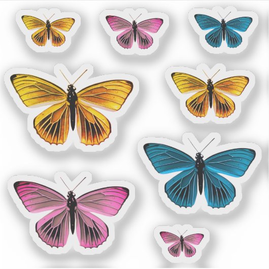 Cute Colorful Butterfly Sticker (Voorkant)