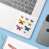 Cute Colorful Butterfly Sticker (Laptop met iPhone)