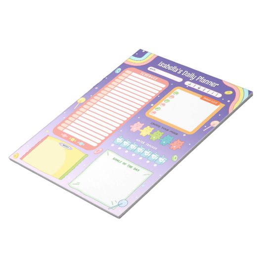 Cute Colorful Candy Daily Planner Notepad Notitieblok (Schuin)