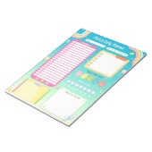 Cute Colorful Candy Daily Planner Notepad Teal Notitieblok (Schuin)