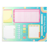 Cute Colorful Candy Daily Planner Notepad Teal Notitieblok (Voorkant)