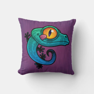 Cute Colorful Cartoon Gecko Kussen