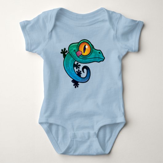 Cute Colorful Cartoon Gecko Romper (Voorkant)