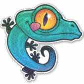 Cute Colorful Cartoon Gecko Sticker (Voorkant)