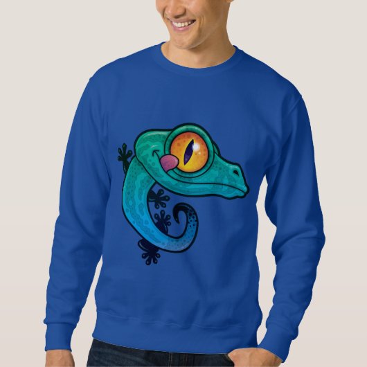 Cute Colorful Cartoon Gecko Trui (Voorkant)