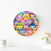 Cute Colorful Cartoon People Characters Grote Klok (Huis)