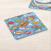 Cute Colorful Cartoon Speech Bubbles Kartonnen Onderzetters (Schuin)