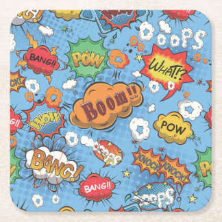 Cute Colorful Cartoon Speech Bubbles Kartonnen Onderzetters
