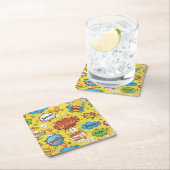 Cute Colorful Cartoon Speech Bubbles Square Kartonnen Onderzetters (Insitu)