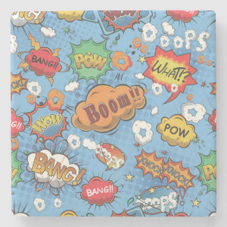 Cute Colorful Cartoon Speech Bubbles Stenen Onderzetter