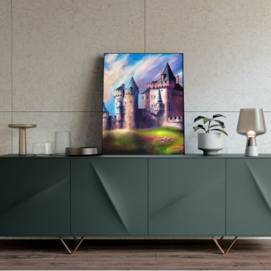 Cute Colorful Castle Art Poster
