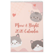 Cute Colorful Cat Calendar 2026 Kalender (Hoes)