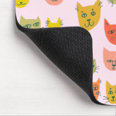 Cute Colorful Cat Head Patroze Muismat (Hoek)