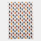 Cute Colorful Cat Pattern Theedoek (Verticaal)