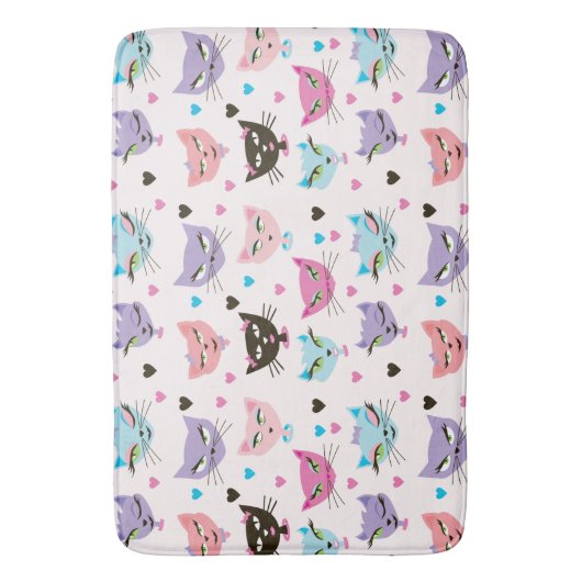 Cute Colorful Cats Badmat (Voorkant Verticaal)