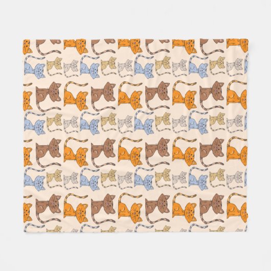 Cute Colorful Cats Fleece Blanket (Voorkant (Horizontaal))