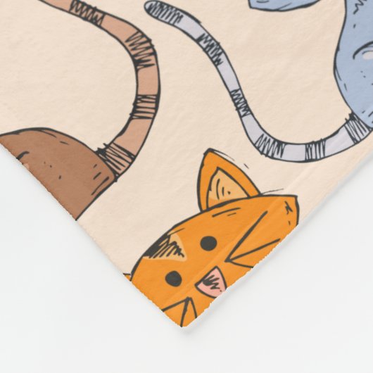 Cute Colorful Cats Fleece Blanket (Hoek)