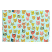 Cute Colorful Cats Pattern Kussensloop (Achterkant)