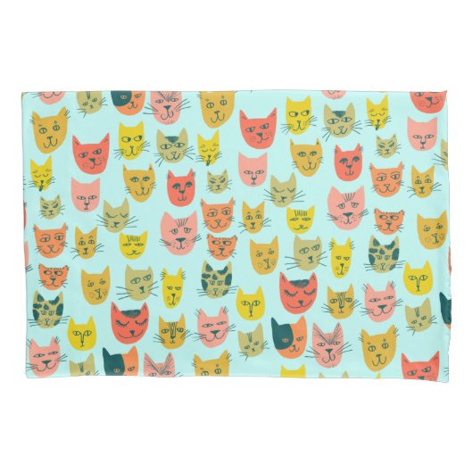 Cute Colorful Cats Pattern Kussensloop (Voorkant)
