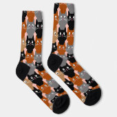 Cute Colorful Cats Pattern Sokken (Rechts)
