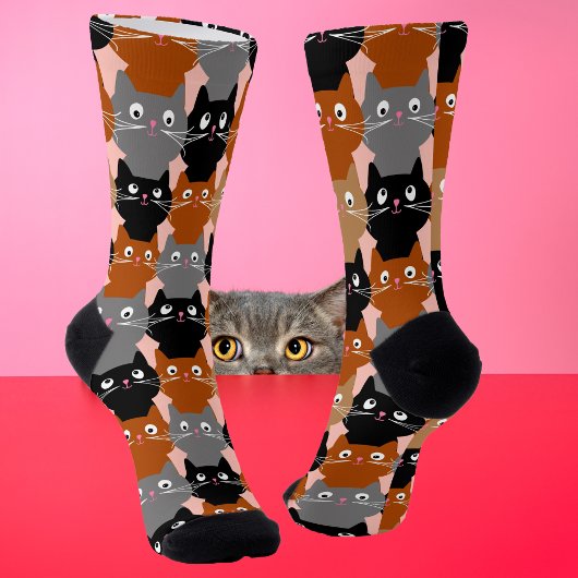 Cute Colorful Cats Pattern Sokken