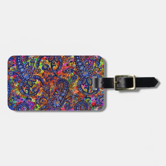 Cute colorful chakra patroon checkbook bagagelabel (Voorkant horizontaal)