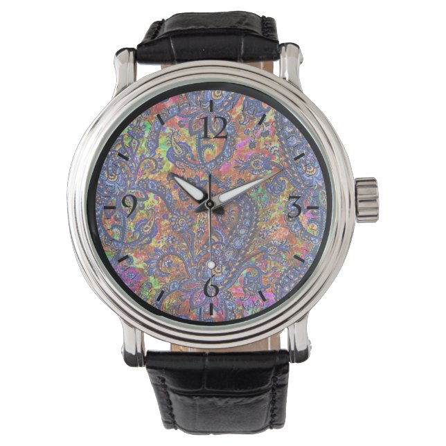 Cute colorful chakra patroon checkbook horloge (Voorkant)