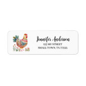 Cute Colorful Chicken Fun Address Etiket (Voorkant)