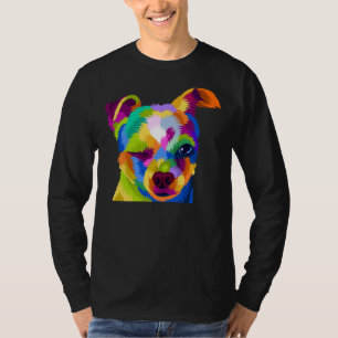 Cute Colorful Chihuahua Puppy Face Pop Art Portrai T-shirt