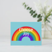 Cute Colorful Choose Joy Inspirerend Rainbow Briefkaart (Staand voorkant)